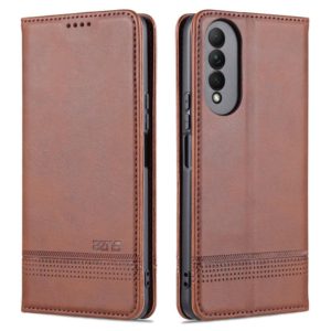 For Honor X20 SE AZNS Magnetic Calf Texture Horizontal Flip Leather Case with Card Slots & Holder & Wallet(Dark Brown) (AZNS) (OEM)