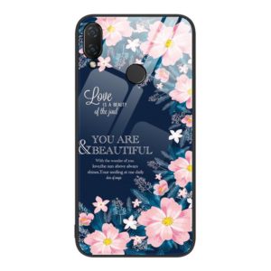 For Huawei nova 3i Colorful Painted Glass Phone Case(Flower) (OEM)