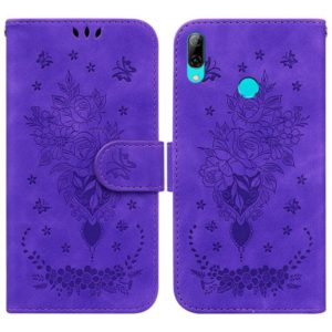 For Huawei P Smart 2019 / Honor 10 Lite Butterfly Rose Embossed Leather Phone Case(Purple) (OEM)