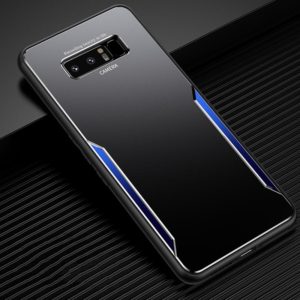 For Samsung Galaxy Note8 Blade Series TPU Frame + Titanium Alloy Sand Blasting Technology Backplane + Color Aluminum Alloy Decorative Edge Mobile Phone Protective Shell(Black + Blue) (OEM)