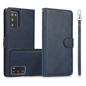 For Samsung Galaxy Note20 Calf Texture 2 in 1 Detachable Magnetic Back Cover Horizontal Flip Leather Case with Holder & Card Slots & Wallet & Photo Frame(Blue) (OEM)