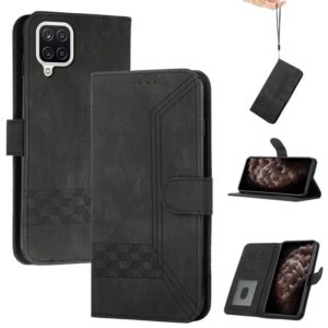 For Huawei P40 Lite Cubic Skin Feel Flip Leather Phone Case(Black) (OEM)