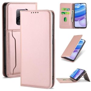 For Xiaomi Redmi 10X 5G Strong Magnetism Shockproof Horizontal Flip Liquid Feel Leather Case with Holder & Card Slots & Wallet(Rose Gold) (OEM)