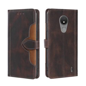 For Nokia C21 Skin Feel Magnetic Buckle Leather Phone Case(Brown) (OEM)