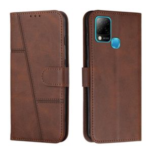 For Infinix Hot 10S / 10T / 10S NFC Stitching Calf Texture Buckle Leather Phone Case(Brown) (OEM)