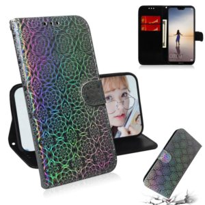 For Huawei P20 Lite / Nova 3e Solid Color Colorful Magnetic Buckle Horizontal Flip PU Leather Case with Holder & Card Slots & Wallet & Lanyard(Silver) (OEM)