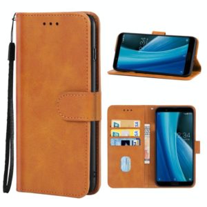 Leather Phone Case For Sharp Aquos Sense 3 Plus(Brown) (OEM)