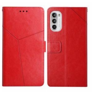 For Motorola Moto G71S Y Stitching Horizontal Flip Leather Phone Case(Red) (OEM)