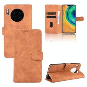 For Huawei Mate 30 Solid Color Skin Feel Magnetic Buckle Horizontal Flip Calf Texture PU Leather Case with Holder & Card Slots & Wallet(Brown) (OEM)