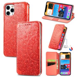 For iPhone 11 Blooming Mandala Embossed Pattern Magnetic Horizontal Flip Leather Case with Holder & Card Slots & Wallet(Orange) (OEM)