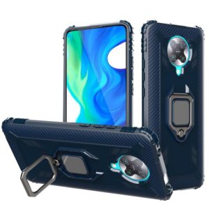 For Xiaomi Redmi K30 Pro / Poco F2 Pro 5G Carbon Fiber Protective Case with 360 Degree Rotating Ring Holder(Blue) (OEM)