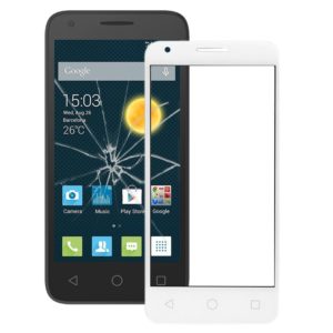 For Alcatel One Touch Pixi 3 4.5 / 4027 Front Screen Outer Glass Lens (White) (OEM)