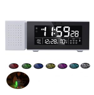 TS-P30 Multifunctional Night Light Alarm Digital Clock with FM Radio & Temperature / Humidity Display & IR Sensor Function(White) (OEM)