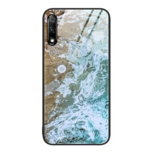 For Honor 9X Marble Pattern Glass Protective Phone Case(Beach) (OEM)