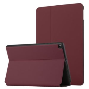 For Samsung Galaxy Tab A 8.0 2019 SM-T290/SM-T295/SM-T297 Dual-Folding Horizontal Flip Tablet Leather Case with Holder & Sleep / Wake-up Function(Wine Red) (OEM)