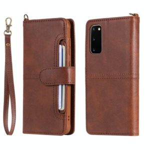For Galaxy S20 Multifunctional Detachable Magnetic Horizontal Flip Leather Case with Card Slots & Holder & Wallet(Coffee) (OEM)