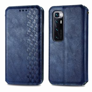 For Xiaomi Mi 10 Ultra Cubic Grid Pressed Horizontal Flip Magnetic PU Leather Case with Holder & Card Slots & Wallet(Blue) (OEM)