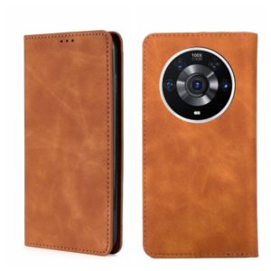 For Honor Magic3 Pro Skin Feel Magnetic Horizontal Flip Leather Phone Case(Light Brown) (OEM)
