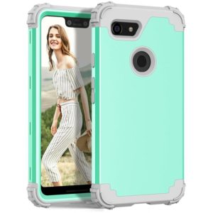 For Google Pixel 3 XL 3 in 1 Shockproof PC + Silicone Protective Case(Mint Green + Grey) (OEM)