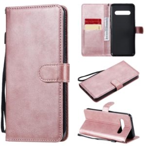 For LG V60 Solid Color Horizontal Flip Protective Leather Case with Holder & Card Slots & Wallet & Lanyard(Rose Gold) (OEM)