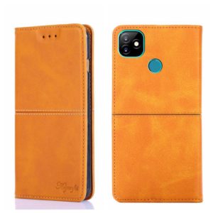 For Itel Vision 1 Cow Texture Magnetic Horizontal Flip Leather Phone Case(Light Brown) (OEM)