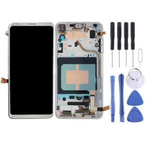 LCD Screen and Digitizer Full Assembly with Frame for LG V30(Silver) (OEM)