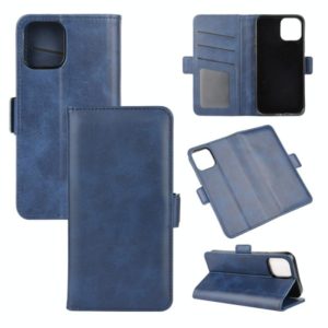For iPhone 12 mini Dual-side Magnetic Buckle Horizontal Flip Leather Case with Holder & Card Slots & Wallet(Dark Blue) (OEM)