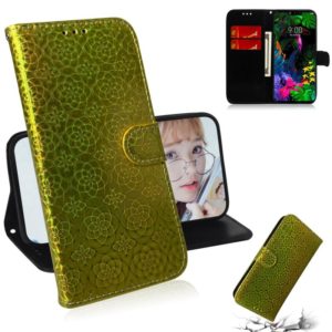 For LG G8 ThinQ Solid Color Colorful Magnetic Buckle Horizontal Flip PU Leather Case with Holder & Card Slots & Wallet & Lanyard(Gold) (OEM)