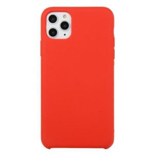 For iPhone 11 Pro Max Solid Color Solid Silicone Shockproof Case(China Red) (OEM)