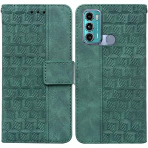 For Motorola Moto G60 / G40 Fusion Geometric Embossed Leather Phone Case(Green) (OEM)