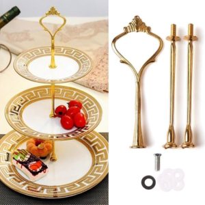 1 Set Sweets Candy Cupcake Tray Wedding Party Cake Display Stand Zinc Alloy Golden Tone cake stand(Gold) (OEM)