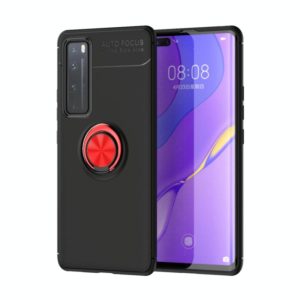For Huawei Nova 7 Lenuo Shockproof TPU Protective Case with Invisible Holder(Black Red) (lenuo) (OEM)