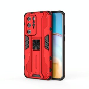 For Huawei P40 Supersonic PC + TPU Shock-proof Protective Case with Holder(Red) (OEM)
