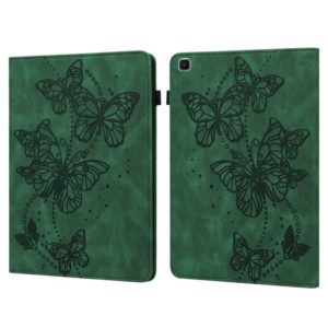 For Samsung Galaxy Tab A 8.0 (2019) T290 Embossed Butterfly Pattern Horizontal Flip Leather Tablet Case(Green) (OEM)