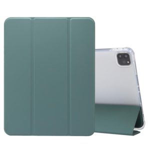 3-folding Electric Pressed Skin Texture Leather Smart Tablet Case For iPad Pro 11 2022/2021/2020(Deep Green) (OEM)