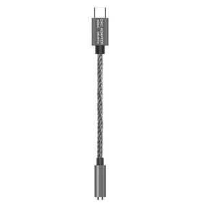 TA12-R2 USB-C / Type-C Male to 3.5mm Audio Female Single Crystal Copper Braid Earphone Adapter(Black Grey) (OEM)