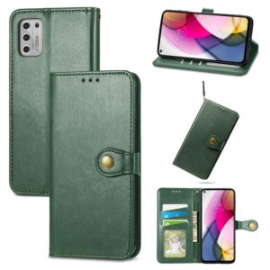 For Motorola Moto G Stylus 2021 Solid Color Leather Buckle Phone Case with Lanyard & Photo Frame & Card Slot & Wallet & Stand Function(Green) (OEM)