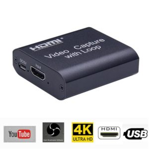 USB 2.0 to HDMI 4K HD Video Capture with Loop (Black) (OEM)