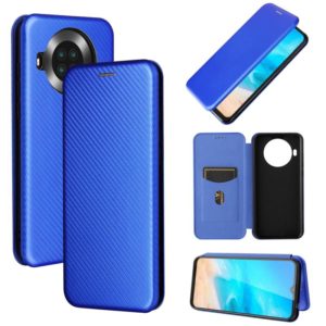 For Cubot Note 20 Carbon Fiber Texture Horizontal Flip TPU + PC + PU Leather Case with Card Slot(Blue) (OEM)