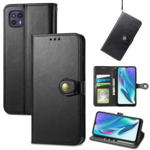 For Motorola Moto G50 5G Retro Solid Color Buckle Leather Phone Case(Black) (OEM)