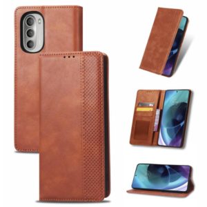 For Motorola Moto G52j 5G Magnetic Buckle Retro Crazy Horse Leather Phone Case(Brown) (OEM)