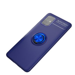 For Galaxy A71 5G Metal Ring Holder 360 Degree Rotating TPU Case(Blue+Blue) (OEM)