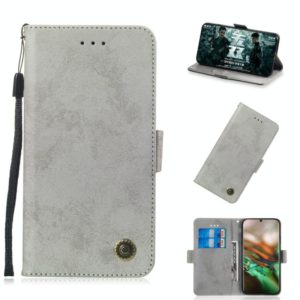 For Galaxy Note 10 Retro Horizontal Flip PU Leather Case with Card Slots & Holder(Gray) (OEM)