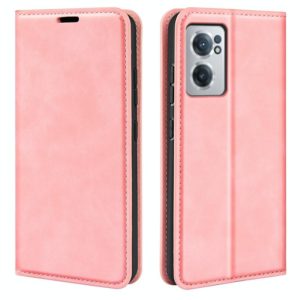For OnePlus Nord CE 2 5G Retro-skin Magnetic Suction Leather Phone Case(Pink) (OEM)