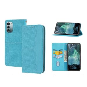 For Nokia G21 / G11 Woven Texture Stitching Magnetic PU Leather Phone Case(Blue) (OEM)
