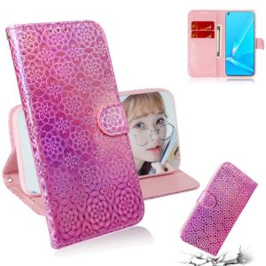 For OPPO A52 / A72 / A92 Solid Color Colorful Magnetic Buckle Horizontal Flip PU Leather Case with Holder & Card Slots & Wallet & Lanyard(Pink) (OEM)