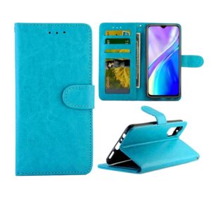 For OPPO Realme XT/X2 Crazy Horse Texture Leather Horizontal Flip Protective Case with Holder & Card Slots & Wallet & Photo Frame(Baby Blue) (OEM)