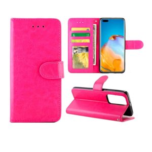 For Huawei P40 Pro Crazy Horse Texture Leather Horizontal Flip Protective Case with Holder & Card Slots & Wallet & Photo Frame(Magenta) (OEM)