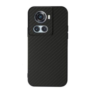 For OnePlus Ace Accurate Hole Carbon Fiber Texture PU Phone Case(Black) (OEM)