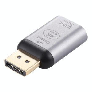 Type-C / USB-C Female to Big DP Male Aluminium Alloy Adapter (Silver) (OEM)